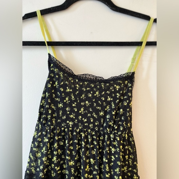 La Senza Floral Mesh Lace Criss-Cross Back Mini Dress - Picture 2 of 6